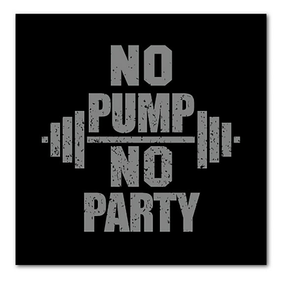 DistinctInk Custom Bumper Sticker - 3" x 3" Decorative Decal - Black Background - No Pump No Party Weights