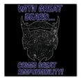 thumbnail image 1 of DistinctInk Custom Bumper Sticker - 3" x 3" Decorative Decal - Black Background - With Great Beard Comes Great Responsibility, 1 of 2