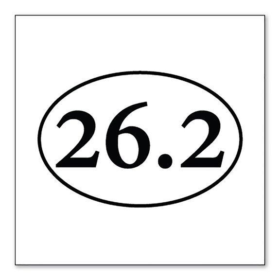 DistinctInk Custom Bumper Sticker - 3" x 3" Decorative Decal - White Background - 26.2 - Marathon Sticker - Running