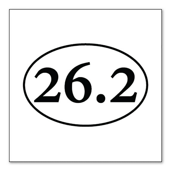 DistinctInk Custom Bumper Sticker - 3" x 3" Decorative Decal - White Background - 26.2 - Marathon Sticker - Running