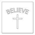 thumbnail image 1 of DistinctInk Custom Bumper Sticker - 3" x 3" Decorative Decal - White Background - BELIEVE - Cross, Jesus, 1 of 2