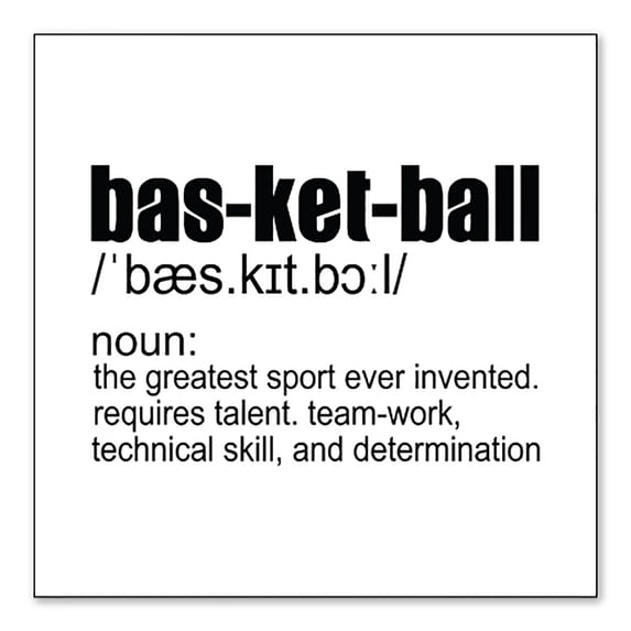 DistinctInk 3X3 White Bumper Sticker - Basketball Definition Greatest Sport - Outdoor Vinyl