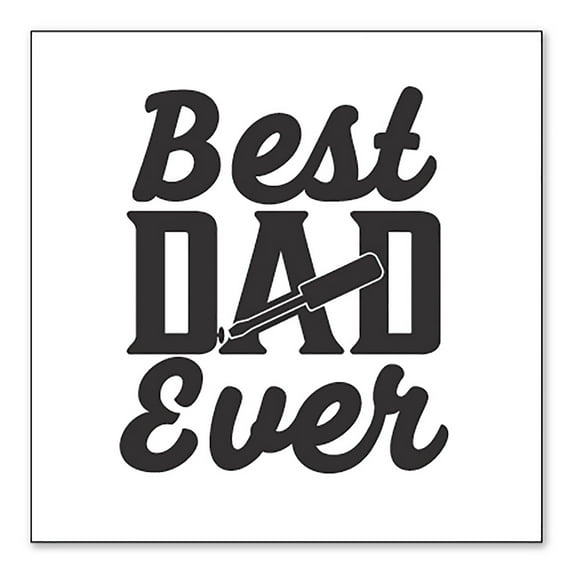 DistinctInk Custom Bumper Sticker - 3" x 3" Decorative Decal - White Background - Bed Dad Ever - Screwdriver