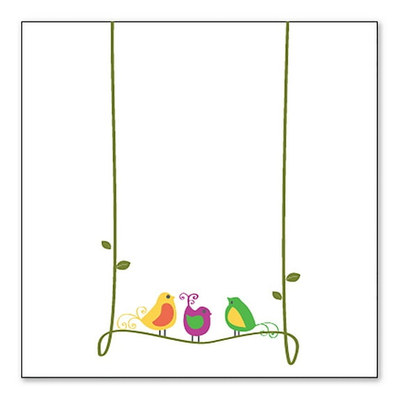 DistinctInk Custom Bumper Sticker - 3" x 3" Decorative Decal - White Background - Colorful Birds Cartoon on a Vine