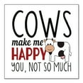 thumbnail image 1 of DistinctInk Custom Bumper Sticker - 3" x 3" Decorative Decal - White Background - Cows Make Me Happy You Not So Much, 1 of 2