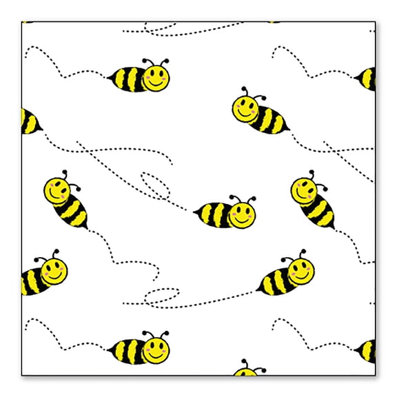 DistinctInk Custom Bumper Sticker - 3" x 3" Decorative Decal - White Background - Repeating Bumble bees