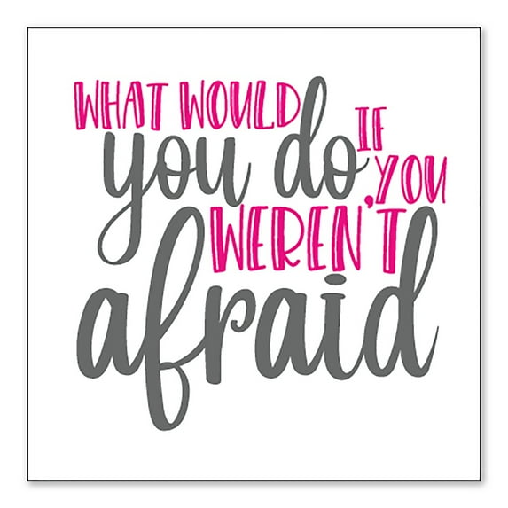 DistinctInk Custom Bumper Sticker - 3" x 3" Decorative Decal - White Background - What Would You Do If You Weren't Afraid
