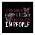 thumbnail image 1 of DistinctInk Custom Bumper Sticker - 4" x 4" Decorative Decal - Black Background - Butterfly - Adversity Necessary Build Character, 1 of 2