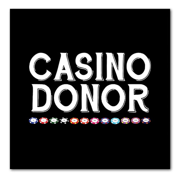 DistinctInk Custom Bumper Sticker - 4" x 4" Decorative Decal - Black Background - Casino Donor - Blackjack Gambling