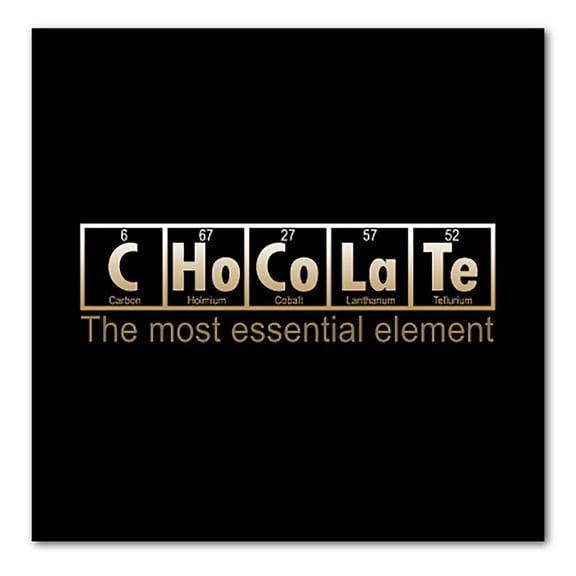 DistinctInk Custom Bumper Sticker - 4" x 4" Decorative Decal - Black Background - Chocolate The Most Essential Element