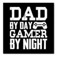 thumbnail image 1 of DistinctInk Custom Bumper Sticker - 4" x 4" Decorative Decal - Black Background - Dad By Day Gamer By Night, 1 of 2