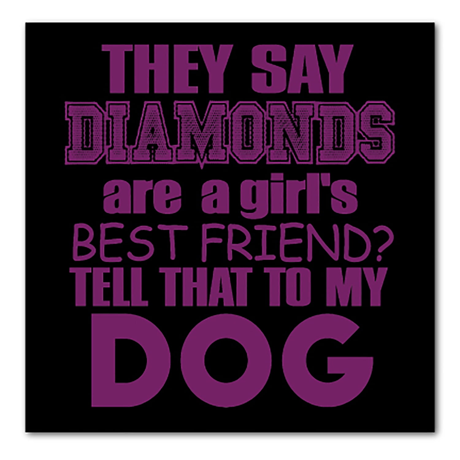Autocollant Mural Vinyle Citation 'Diamonds Are Girl's Best Friend' - Longueur Env. 51 Cm - Neuf