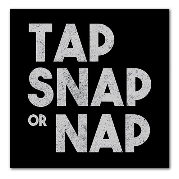 DistinctInk Custom Bumper Sticker - 4" x 4" Decorative Decal - Black Background - Tap Snap or Nap