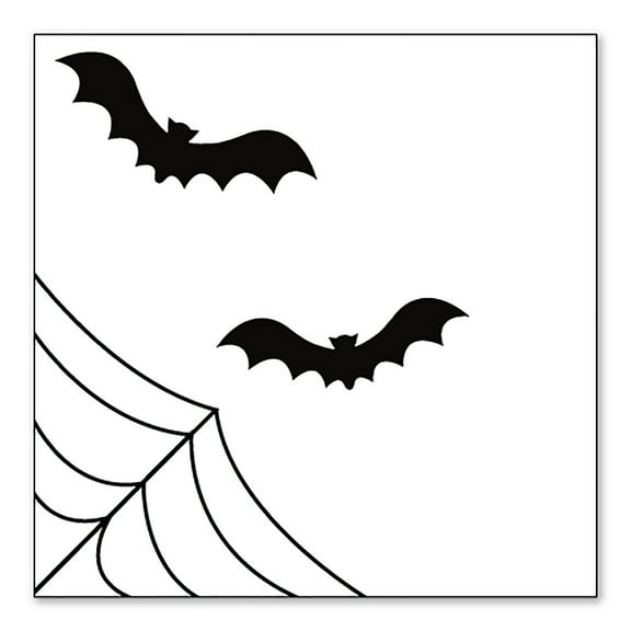 DistinctInk Custom Bumper Sticker - 4" x 4" Decorative Decal - White Background - Bats and Spider Webs