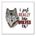 thumbnail image 1 of DistinctInk Custom Bumper Sticker - 4" x 4" Decorative Decal - White Background - I Just Really Like Wolves OK?, 1 of 2