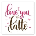 thumbnail image 1 of DistinctInk Custom Bumper Sticker - 4" x 4" Decorative Decal - White Background - I Love You A Latte, 1 of 2
