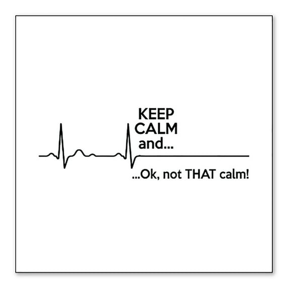 DistinctInk Custom Bumper Sticker - 4" x 4" Decorative Decal - White Background - Keep Calm and…. Flatline