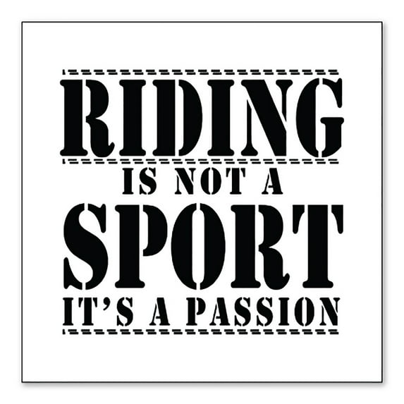 DistinctInk Custom Bumper Sticker - 4" x 4" Decorative Decal - White Background - Riding is A Passion - horses