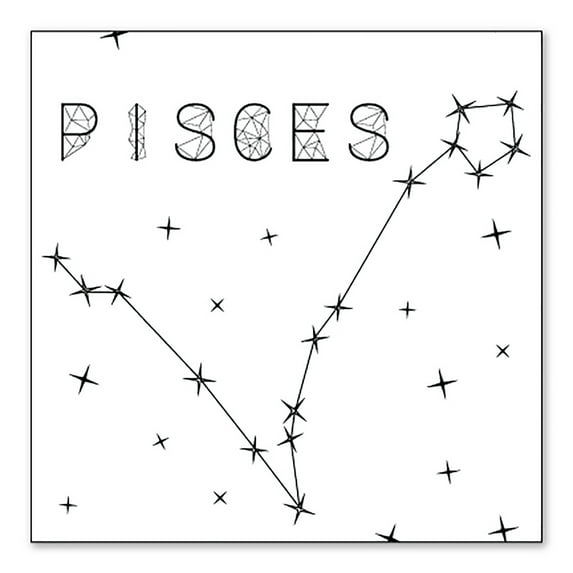 DistinctInk Custom Bumper Sticker - 4" x 4" Decorative Decal - White Background - Star Zodiac Pisces