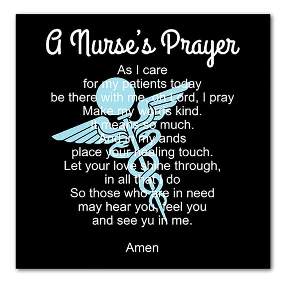DistinctInk Custom Bumper Sticker - 6" x 6" Decorative Decal - Black Background - A Nurse's Prayer