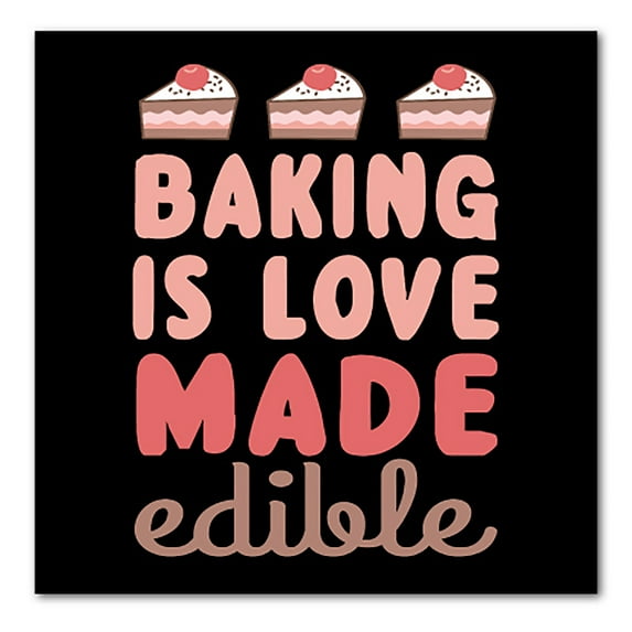 DistinctInk Custom Bumper Sticker - 6" x 6" Decorative Decal - Black Background - Back is Love Made Edible