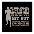 thumbnail image 1 of DistinctInk Custom Bumper Sticker - 6" x 6" Decorative Decal - Black Background - Boxing Life How Many Times You Keep Moving, 1 of 2