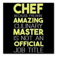 thumbnail image 1 of DistinctInk Custom Bumper Sticker - 6" x 6" Decorative Decal - Black Background - Chef Amazing Culinary Master, 1 of 2
