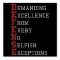 thumbnail image 1 of DistinctInk Custom Bumper Sticker - 6" x 6" Decorative Decal - Black Background - DEFENSE Demanding Excellence, 1 of 2