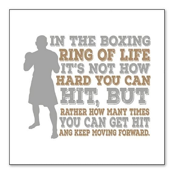 DistinctInk Custom Bumper Sticker - 6" x 6" Decorative Decal - White Background - Boxing Life How Many Times You Keep Moving