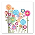 thumbnail image 1 of DistinctInk Custom Bumper Sticker - 6" x 6" Decorative Decal - White Background - Cartoon Wildflowers Stems Leaves, 1 of 2
