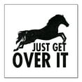 thumbnail image 1 of DistinctInk Custom Bumper Sticker - 6" x 6" Decorative Decal - White Background - Just Get Over It - Horse Jump, 1 of 2