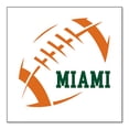 thumbnail image 1 of DistinctInk Custom Bumper Sticker - 6" x 6" Decorative Decal - White Background - Miami Football - Orange, Green, 1 of 2