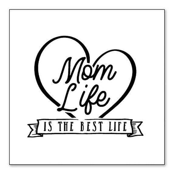 DistinctInk Custom Bumper Sticker - 6" x 6" Decorative Decal - White Background - Mom Life is the Best Life