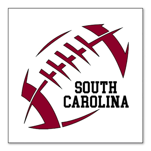 DistinctInk Custom Bumper Sticker - 6" x 6" Decorative Decal - White Background - South Carolina Football - Garnet, Black
