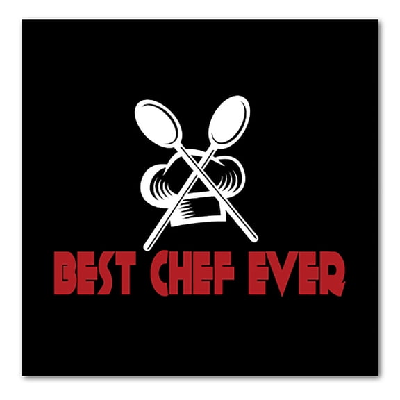 DistinctInk Custom Bumper Sticker - 8" x 8" Decorative Decal - Black Background - Best Chef Ever
