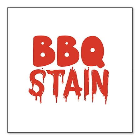 DistinctInk Custom Bumper Sticker - 8" x 8" Decorative Decal - White Background - BBQ Stain Barbecue