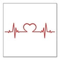 thumbnail image 1 of DistinctInk Custom Bumper Sticker - 8" x 8" Decorative Decal - White Background - Heart Pulse EKG Red Valentine, 1 of 2