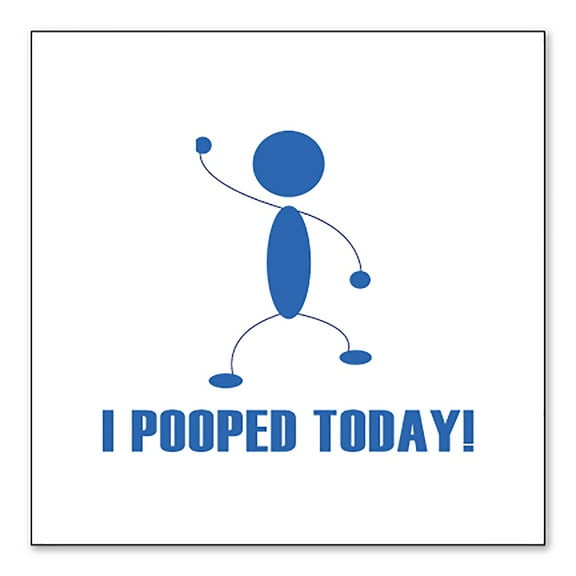 DistinctInk Custom Bumper Sticker - 8" x 8" Decorative Decal - White Background - I Pooped Today!