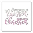 thumbnail image 1 of DistinctInk Custom Bumper Sticker - 8" x 8" Decorative Decal - White Background - Stressed Blessed Make Up Obsessed, 1 of 2