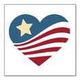 thumbnail image 1 of DistinctInk Custom Bumper Sticker - 8" x 8" Decorative Decal - White Background - USA Heart Flag Single Star, 1 of 2