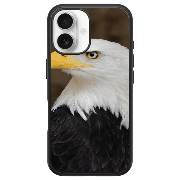 DistinctInk Custom OtterBox Symmetry for iPhone 16 - Custom Black Case - American Bald Eagle