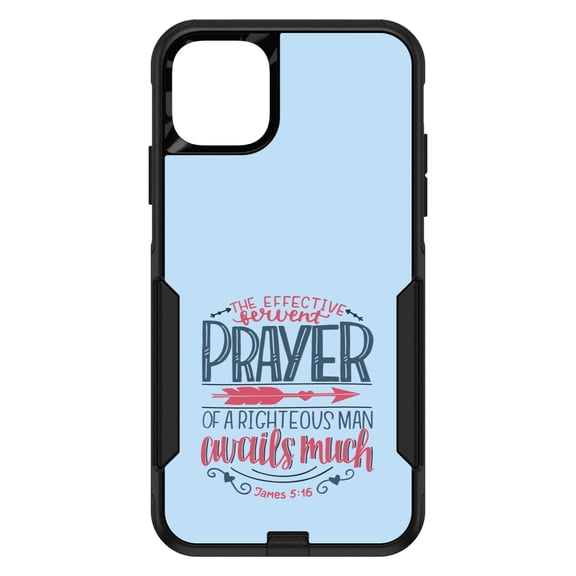 DistinctInk Custom SKIN / DECAL compatible with OtterBox Commuter for iPhone 11 (6.1" Screen) - James 5:16 - Effective Fervent Pray of a Righteous Man