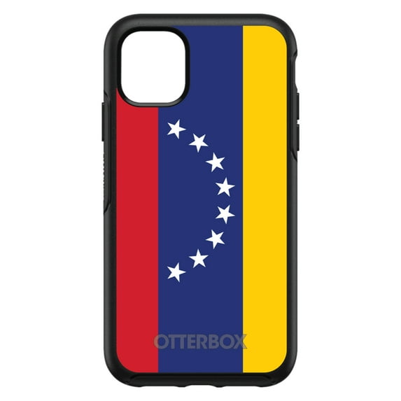 DistinctInk Case for iPhone 11 (6.1" Screen) - OtterBox Symmetry Custom Black Case - Venezuela Flag Red Blue Yellow - Show Your Love of Venezuela
