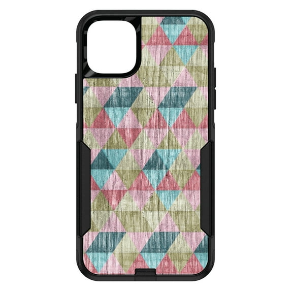 DistinctInk Custom SKIN / DECAL compatible with OtterBox Commuter for iPhone 11 Pro MAX (6.5" Screen) - Multi Color Rainbow Wood Print - Printed Wood Grain Image