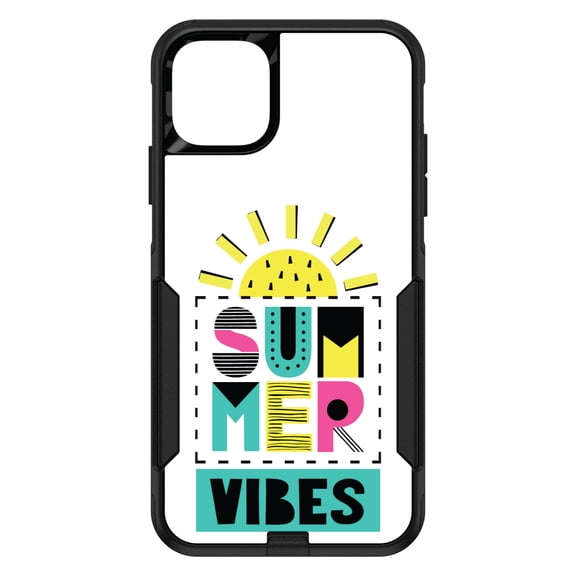 DistinctInk Custom SKIN / DECAL compatible with OtterBox Commuter for iPhone 11 Pro MAX (6.5" Screen) - Summer Graphics - Summer Vibes Teal yellow Pink