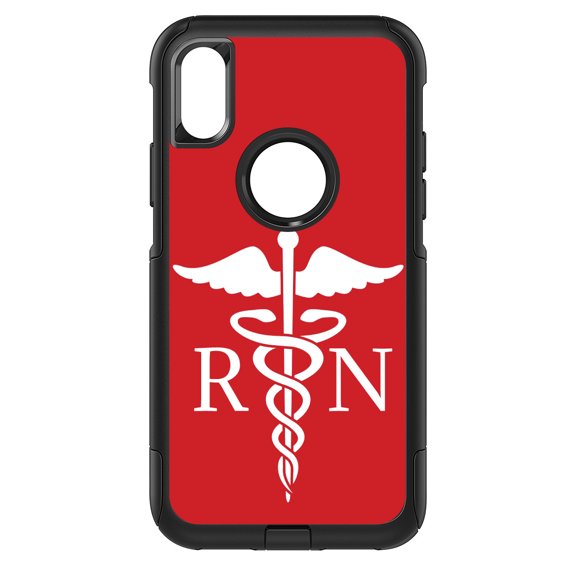 DistinctInk Custom SKIN / DECAL compatible with OtterBox Commuter for iPhone XR (6.1" Screen) - RN Registered Nurse Symbol - Show Your Support for Nurses