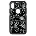 thumbnail image 1 of DistinctInk Custom SKIN / DECAL compatible with OtterBox Commuter for iPhone XR (6.1" Screen) - Silver Grey Black White Floral - Floral Damask Pattern, 1 of 5