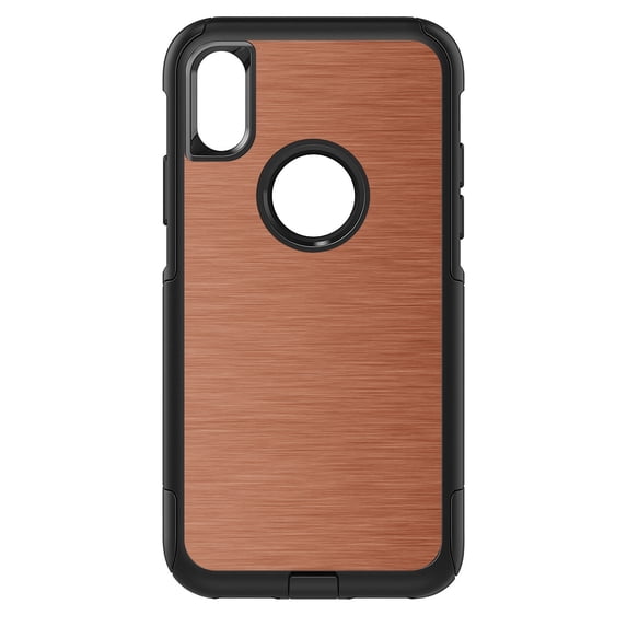 DistinctInk Custom SKIN / DECAL compatible with OtterBox Commuter for iPhone XS MAX (6.5" Screen) - Orange Stainless Steel Image Print - Printed Image of Stainless Steel