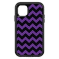 thumbnail image 1 of DistinctInk Custom SKIN / DECAL compatible with OtterBox Defender for iPhone 11 (6.1" Screen) - Black Purple Chevron Stripes - Chevron Stripes Pattern, 1 of 5