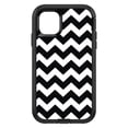 thumbnail image 1 of DistinctInk Custom SKIN / DECAL compatible with OtterBox Defender for iPhone 11 (6.1" Screen) - Black & White Chevron Stripes - Chevron Stripes Pattern, 1 of 5